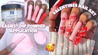 TRYING PRETTY DIVA DIP POWDER TO CREATE VALENTINES DAY NAILS 💕  EASY VALENTINES NAIL ART [upl. by Otreblanauj]