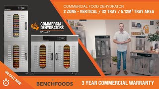 COMMERCIAL DEHYDRATOR  2 Zone  Vertical  32 Tray  512m² Tray Area [upl. by Arahsal366]