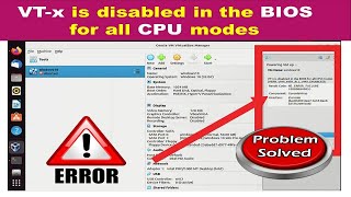 VTx is Disabled in the BIOS for all CPU modes VERRVMXMSRALLVMXDISABLED [upl. by Erminie]