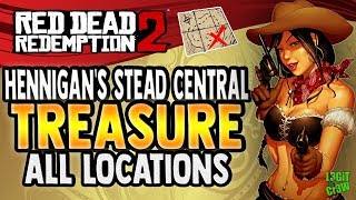 ❌ Red Dead Redemption 2 Online 💰 HENNIGANS STEAD CENTRAL Treasure Map Location All Locations RDR2 [upl. by Woodson569]