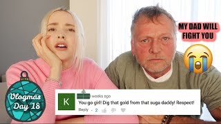 READING HATE COMMENTS WITH MY DAD  Vlogmas Day 18 [upl. by Nomahs]