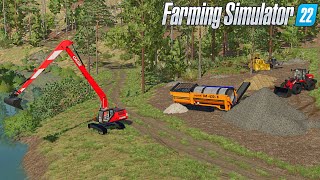 SILVERUN FOREST CONSTRUCTIONS 8 🚧 RIVERSAND SCREENING 🚧 FARMING SIMULATOR 22 [upl. by Ecinnej499]