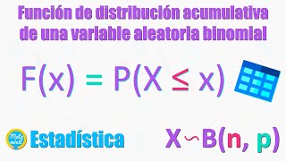 Función de distribución acumulativa de una variable aleatoria binomial binomial acumulada [upl. by Arema990]