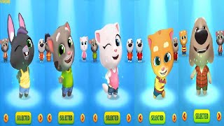 Talking Tom Gold Run New Update VS Chinese Version New Character Talking Becca ANGELA TOM GINGER BEN [upl. by Kcirdehs]