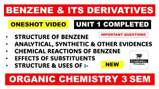 Unit 1 poc 2 Complete  Benzene and its derivatives  Pharmaceutical organic chemistry 3rd semester [upl. by Anawd]