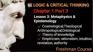 LOGIC AND CRITICAL THINKING  Chapter 1 Part 3 [upl. by Pyszka]