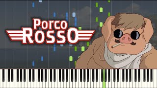 The Bygone Days  PORCO ROSSO  SHEETS  Piano Tutorial Synthesia [upl. by Yrram]