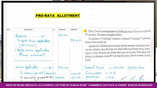 ISSUE OF SHARESPRORATA ALLOTMENTBCOM SEM 4 CORPORATE ACCOUNTING [upl. by Alika]