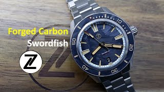 Forged Carbon Diver  The ZELOS Swordfish Titanium Watch Review [upl. by Ayekram]