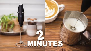 How To Make Latte Art with Handheld Frother  2 MINUTES VIDEO TUTORIAL [upl. by Ailero]