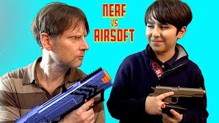 Nerf vs Airsoft Competition and Gameplay [upl. by Shepherd]