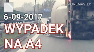 Wypadek na A4  06092017  Cysterna na obwodnicy Krakowa [upl. by Alimhaj]