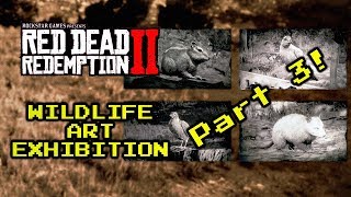 Red Dead 2  Wildlife Art Exhibition Walkthrough  Part 3 chipmunk oriole robin and opossum [upl. by Odlaw]