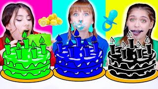 ASMR One Color Cake Challenge  Cake OR Food  Mukbang By LiLiBu [upl. by Ydnik959]