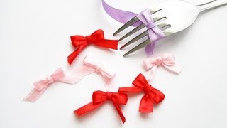 DIY HACK How To Make Mini Bows With A Fork  Super Easy Craft [upl. by Nilpik]