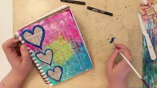 Playing in my Art Journal Hearts [upl. by Maribelle]