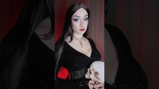 MORTICIA ADDAMS FOR THE SPOOKY SEASON 🎃morticiaaddams cosplay comedy makeup goth spookyseason [upl. by Anitsirc]