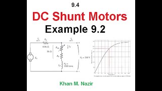 Shunt DC Motor  Example 92  EM 942EnglishChapman [upl. by Anitsuga]