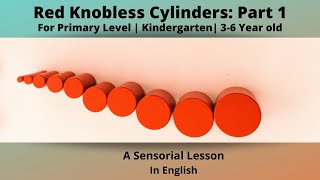 Build Visual Senses using Red Knobless Cylinders Part 1  A Sensorial Lesson  Primary Level [upl. by Waterman771]