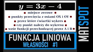 Funkcja liniowa  własności część 1 [upl. by Dustie188]