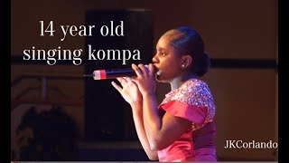 Oh My God Shes only 14😱😱  SHELDEEN SAINT FILUS SINGING KOMPA LIVE WITH JKC [upl. by Archie]