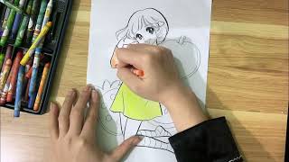 How to color girl in yellow shirt [upl. by Enirtak]