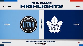 NHL Highlights  Utah HC vs Maple Leafs  November 24 2024 [upl. by Crompton973]