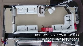 Holiday Shores WaterSports 24 Foot Pontoon Rental [upl. by Lienaj307]