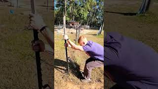 Easiest way to get a fence post out of the ground Best method [upl. by Nais]