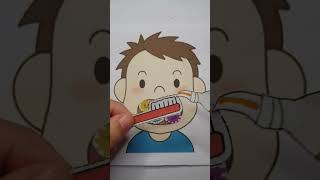 ayo gosok gigi mainananak shortvideo kids kindergarten papercraft [upl. by Legnaesoj]