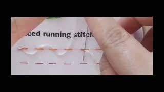 LACED RUNNING STITCH  BASIC EMBROIDERY STITCHES FOR BEGINNERS [upl. by Nnaxor]