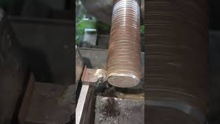 Thread repairing on a stud gear head lathe machine cnc machinetools welding machineshop [upl. by Aihsoem]