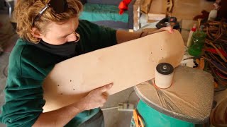 How to Make Skateboards Out of Your Garage with HANDSHAPED SKATEBOARDS [upl. by Hcirteid]