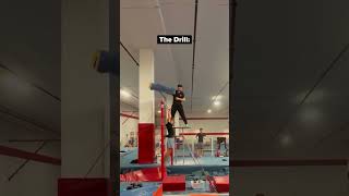 Simple drill to help with the throw for High Bar dismounts gymnastics drill tutorial highbar [upl. by Ranip]