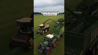 Harvesting grass silage with tractors 🤩🚜  🎥 agraroberbayern [upl. by Ahseei]