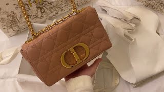 UNBOXING SMALL DIOR CARO BAG  Rose Des Vents  ASMR  Music [upl. by Coffey626]