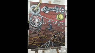 Bicycle garage Acrylic on canvas artifyinga2 [upl. by Lory]