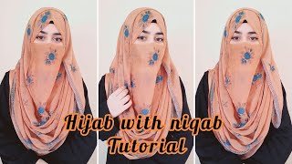 Hijab with Niqab Tutorial  Instant Hijab Style  Niqab Styles  zainab [upl. by Lenor314]