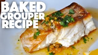 Catch n Cook Baked Grouper Fillet Recipe  saltwater fish dinner  filet and cook [upl. by Jahdai]