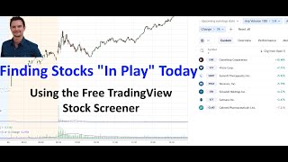 How to Find Stocks quotIn Playquot Today Using TradingView Screener [upl. by Ynnaj691]