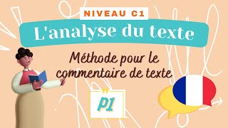 Lanalyse du texte  Le commentaire de texte 1  Leçon de français Niveau C1C2  Méthodologie [upl. by Ydaf]