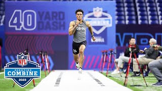 Defensive Backs Run the 40Yard Dash at 2023 NFL Combine [upl. by Enelyw]