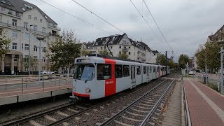 Tram Düsseldorf Rheinbahn Luegplatz am 24 Oktober 2024 GT8SU und Speisewagen [upl. by Royce]