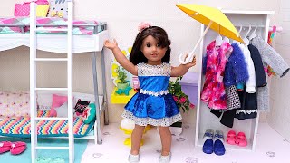 Baby Doll Morning Routine in Bunk Bedroom Play Toys collection [upl. by Nilats]