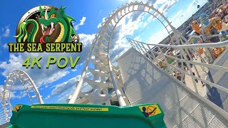 Sea Serpent 4K Front Seat POV Moreys Piers Wildwood NJ [upl. by Samantha]