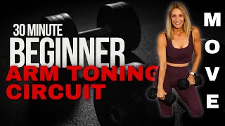 30 Minute Beginner Arm Toning Circuit With Active Rest [upl. by Leinad183]