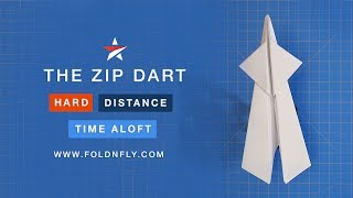 ✈ A Paper Airplane Designed for Distance  The Zip Dart  Fold N Fly [upl. by Nessie]