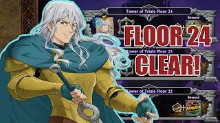 NEW TOWER OF TRIALS FLOOR 24 CLEAR GUIDE  The Seven Deadly Sins Grand Cross [upl. by Jenette]