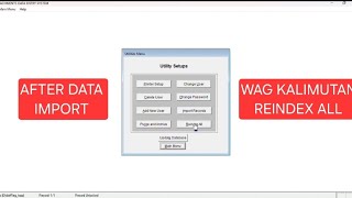 ALPHALIST DATA ENTRY IMPORT DATA RECORDS OLD VERSION TO NEW VERSION REINDEX ALL COMPLETE VIDEO [upl. by Naida]