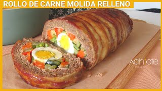 Increíble receta con Carne Molida  Rollo de Carne Molida Relleno económico y fácil de preparar [upl. by Nuahsal]